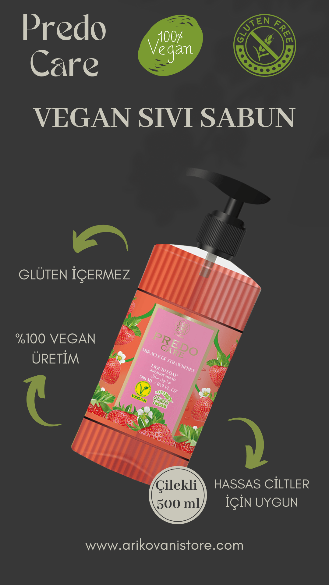 Vegan Sıvı Sabun 500ml - arikovanistore