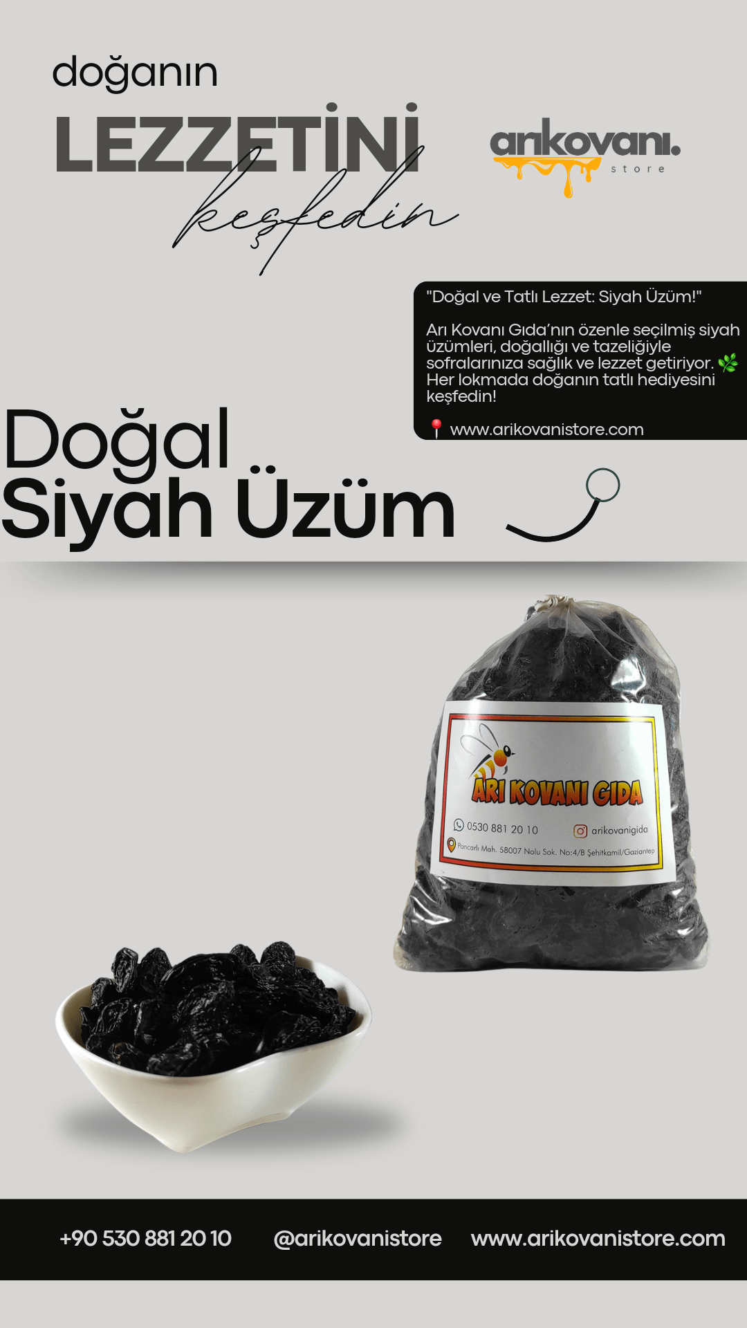 Doğal Siyah Üzüm - arikovanistore