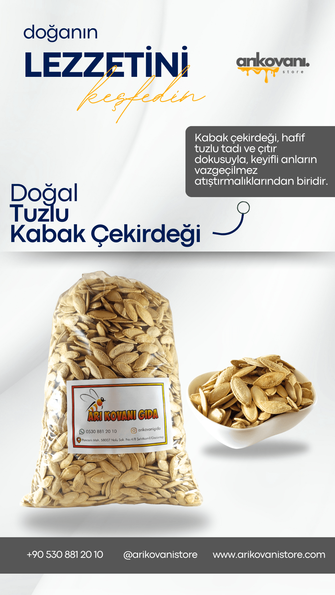 Doğal Kavrulmuş Kabak Çekirdeği - arikovanistore