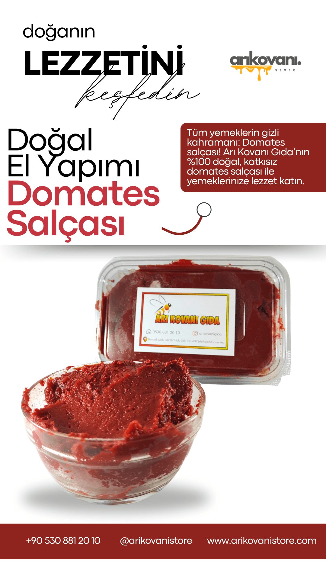 Doğal El Yapımı Domates Salçası - arikovanistore